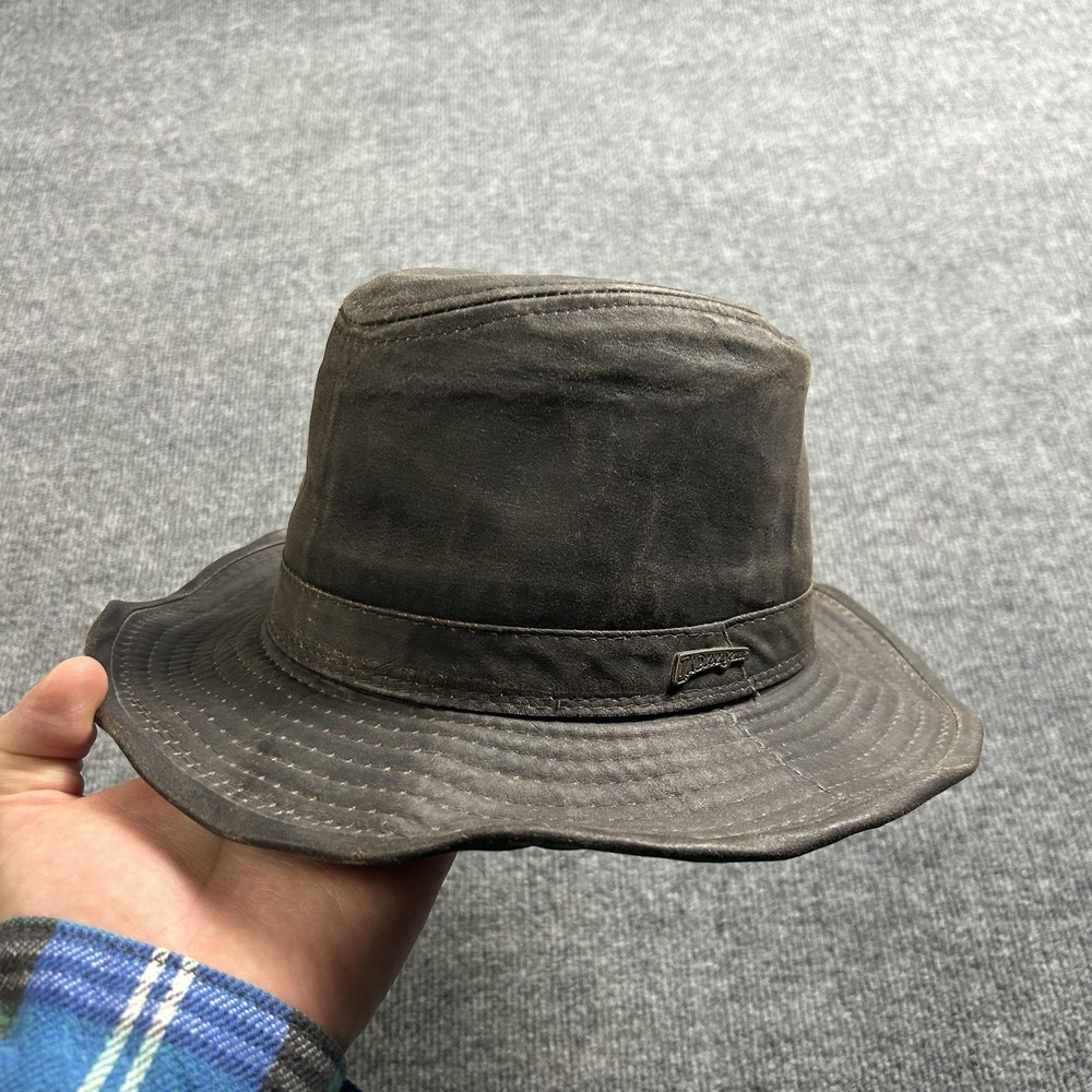 Indiana Jones Hat Fedora Fitted Mens Small Brown Waxed Outdoor Travel IT31-1